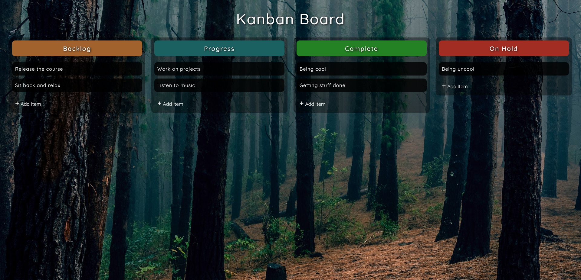 Drag and Drop Kanban Board